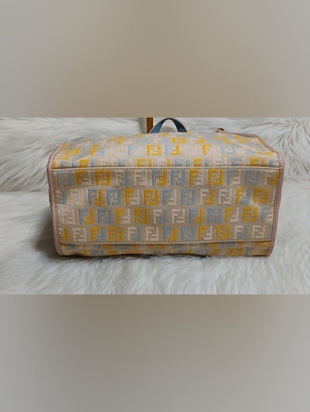 SALE! Fendi Zucchino Multicolor FF Canvas/Pink Charm Tote W/DB - Picture 5 of 14